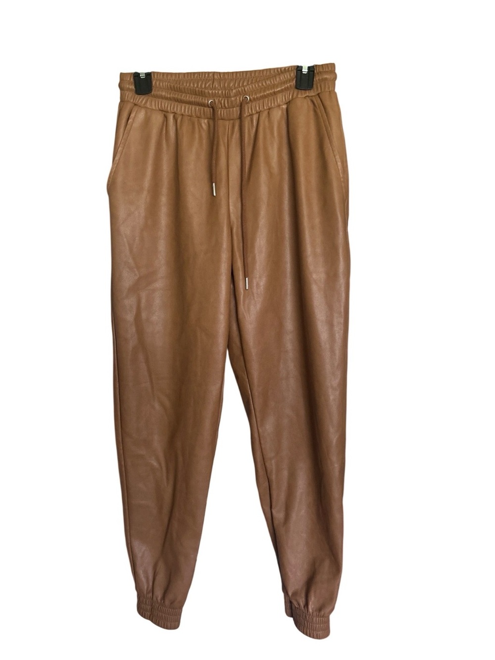 Bagatelle Women’s Brown Faux Leather Jogger Pants
